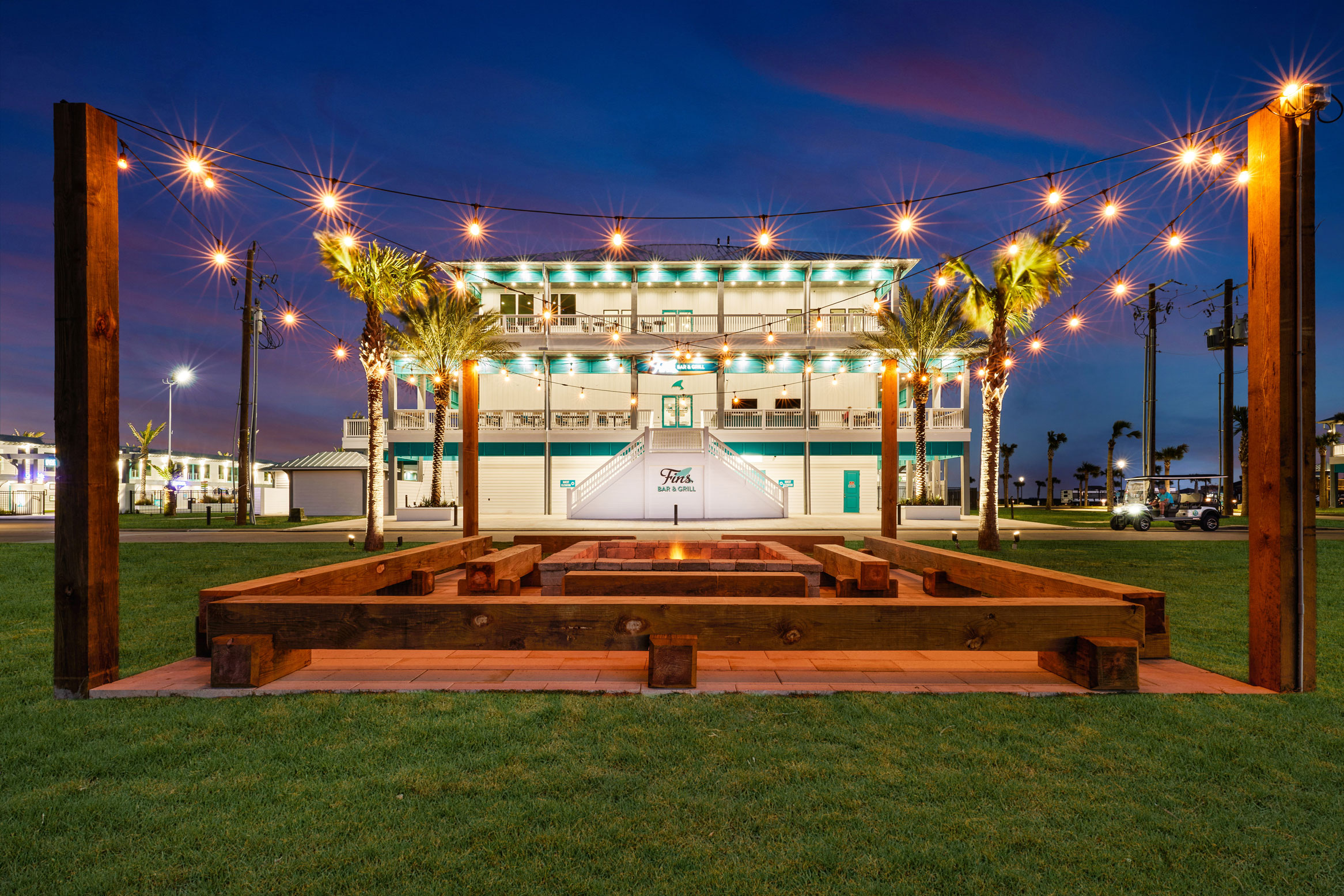 Margaritaville Bungalows Crystal Beach Residences Night Bonfire