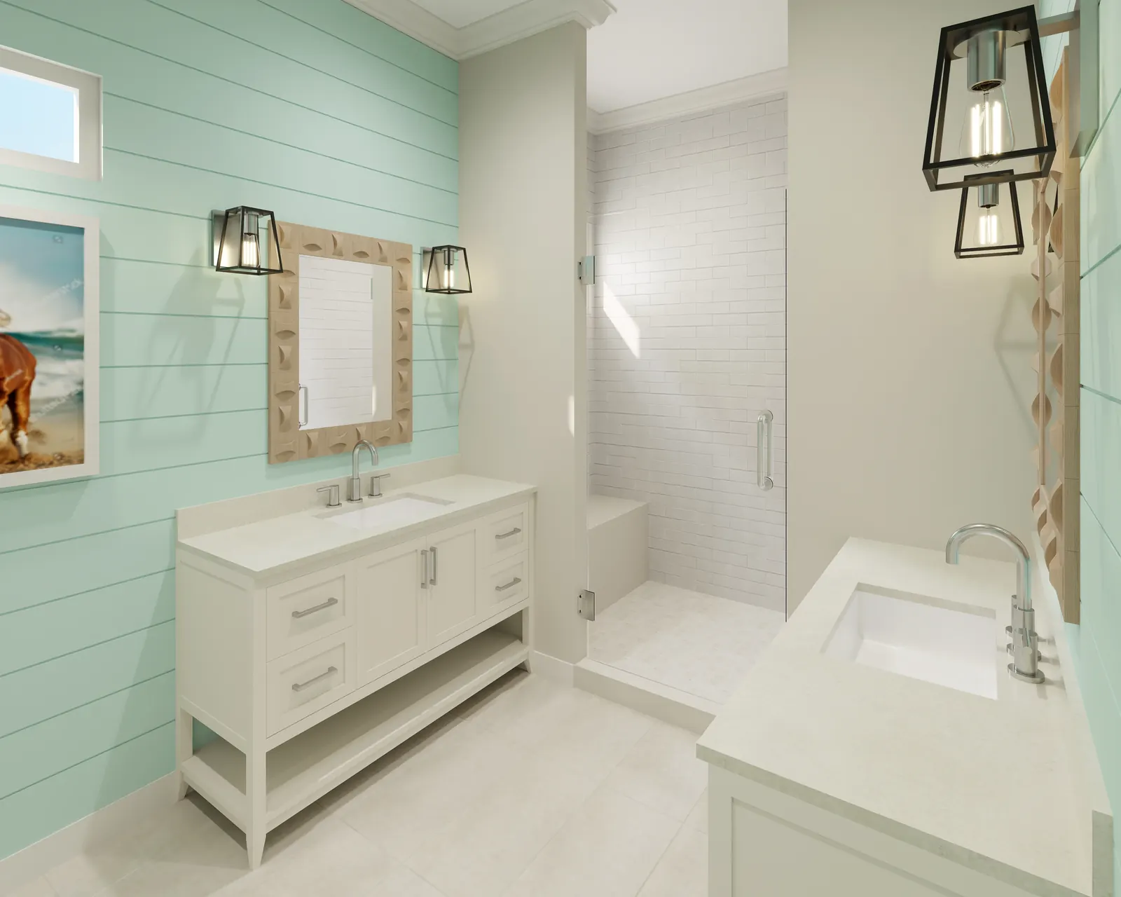 Calm Coastal bathroom rendering