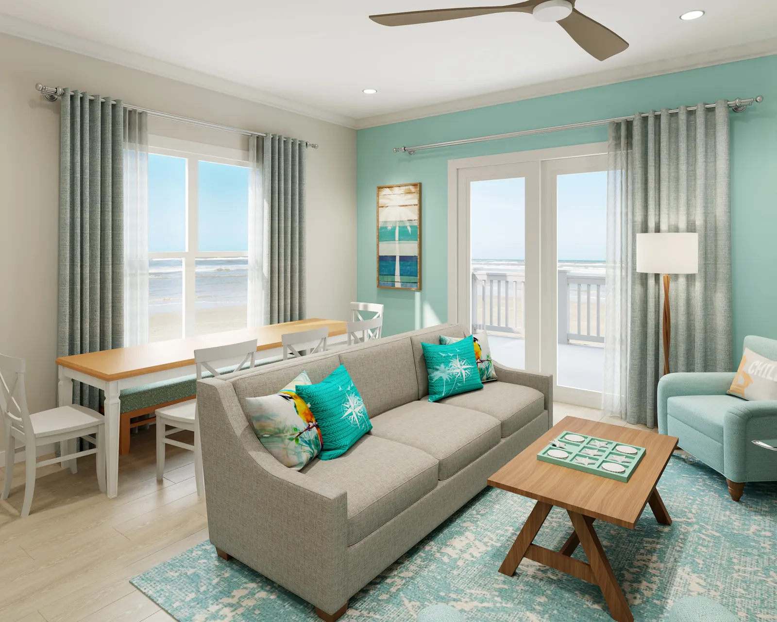 Calm Coastal dining rendering