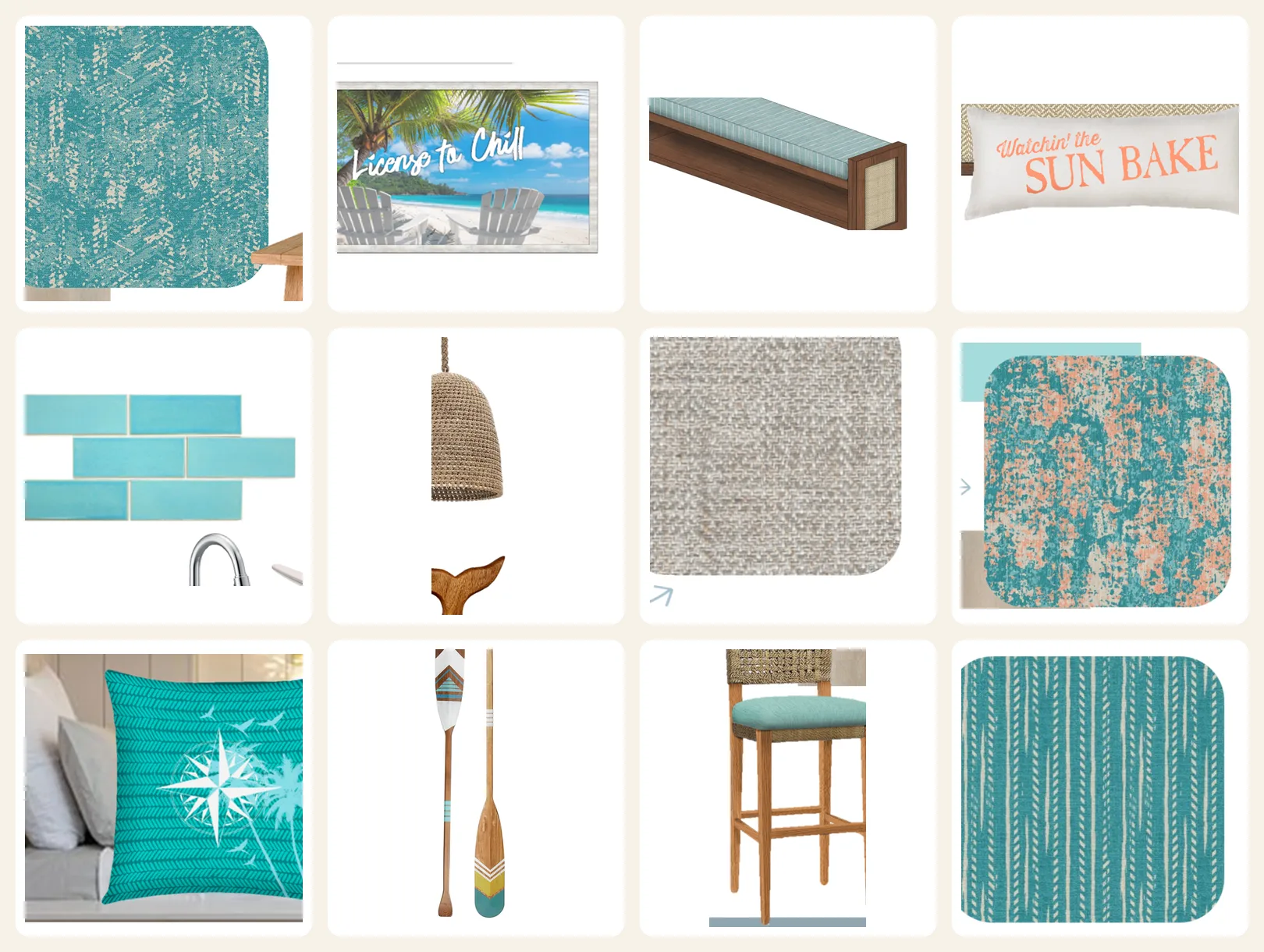 Calm Coastal finish selections